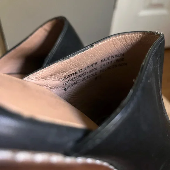 Seychelles Black Leather Mules with Brown Heel - Picture 3 of 4